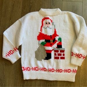 VINTAGE hand knit Christmas sweater